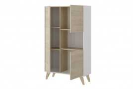 Vitrina modelo ness color blanco natural , grafito natural y nordic