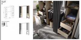 VESTIDOR CON CORTINA MODELO SUIT CUATRO CAJONES DE 180