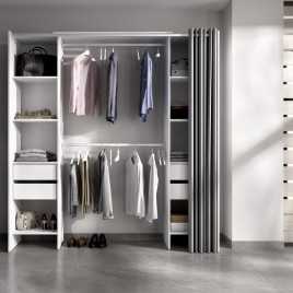 VESTIDOR CON CORTINA MODELO SUIT CUATRO CAJONES DE 180