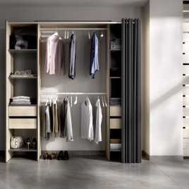 VESTIDOR CON CORTINA MODELO SUIT CUATRO CAJONES DE 180