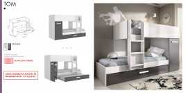 CAMA TREN MODELO TOM 3 CAMAS VARIOS COLORES dormitorios juveniles 463,00 € 382,64 €