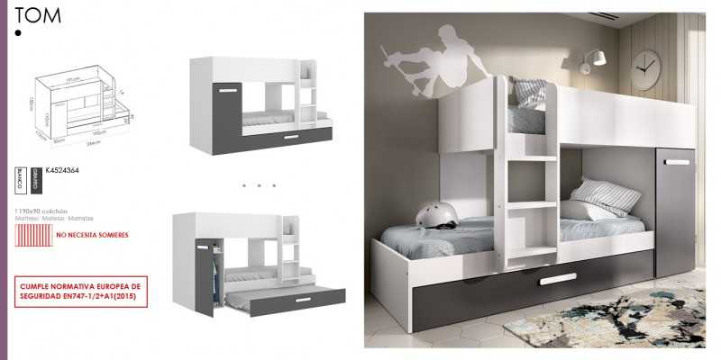 Mueble Cama tren Groe Blanco Artic Rosa 