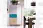 Vitrina modelo nova 2 puertas y cajon en natural gris esmeralda y blanco Vitrina modelo nova 2 puertas y cajon en natural gris esmeralda y blanco