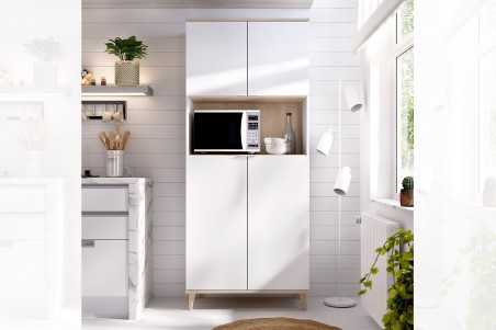 MODULO AUXILIAR WOK CUATRO PUERTAS Y HUECO EN BLANCO NATURAL