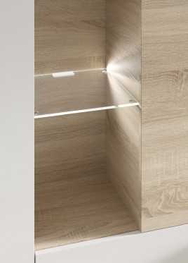 COMPOSICION SALON DISEGNO ROBLE CANADIAN BLANCO BRILLO