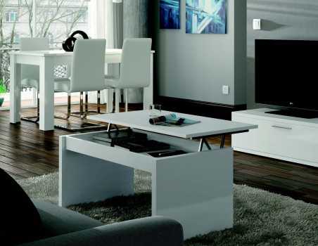 MESA DE CENTRO MODELO ATTUALE, BLANCO BRILLO