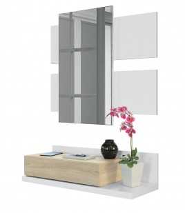 Mueble Recibidor Loira acabado blanco artik y roble nordish 1,16