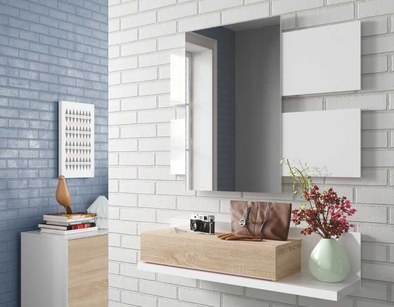 Recibidor modelo modern en roble canadian/blanco artik Recibidor modelo modern en roble canadian/blanco artik