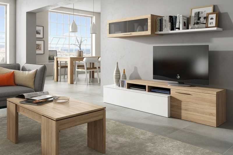 Bonito mueble de salón nexus roble canadian