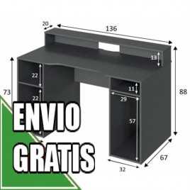 MESA DORDENADOR MODELO GAMER EN GRIS ANTRACITA