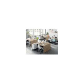 Mesa despacho con buc reversible style, roble/blanco
