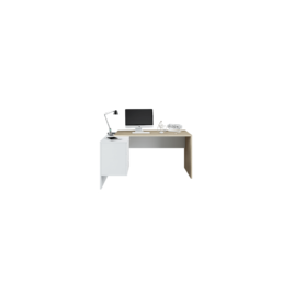 MESA DESPACHO CON BUC REVERSIBLE STYLE, ROBLE/BLANCO
