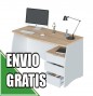 Mesa despacho con buc argon, roble/blanco Mesa despacho con buc argon, roble/blanco