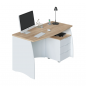 Mesa despacho con buc argon, roble/blanco Mesa despacho con buc argon, roble/blanco