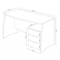 Mesa despacho con buc argon, roble/blanco Mesa despacho con buc argon, roble/blanco