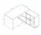 Mesa despacho con buc reversible modelo office en cemento/blanco