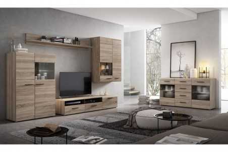 Bonito Mueble de salón COMBINO Roble Sonoma con luces LEDS muebles de salón 319,00 € 263,64 €
