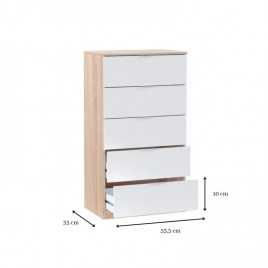 COMODA  MODELO (HAYA) NOON PLUS EN ROBLE CANADIAN/BLANCO