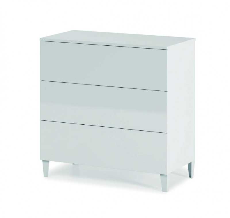 Comoda tres cajones diva-loft en blanco brillo Comoda tres cajones diva-loft en blanco brillo
