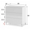 COMODA TRES CAJONES MODELO DIVA EN BLANCO BRILLO Resfor 95,00 € 78,51 €