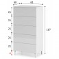 Comoda cinco cajones diva-loft en blanco brillo Comoda cinco cajones diva-loft en blanco brillo