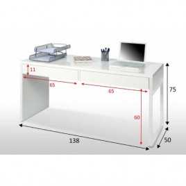 MESA ESTUDIO REVERSIBLE MODELO BIANCA , EN BLANCO