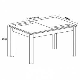 MESA DE COMEDOR EXTENSIBLE CRISTAL LARA