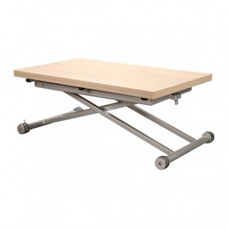 MESA DE CENTRO MODELO CORTE EXTENSIBLE Y ELEVABLE EN ROBLE