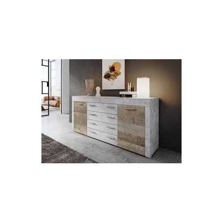 APARADOR MODELO LONDINES  EN ROBLE LAMINADO Y GRIS