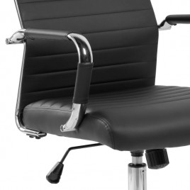 SILLA OFICINA BELSA EN BLANCO Y NEGRO PATAS CROMO