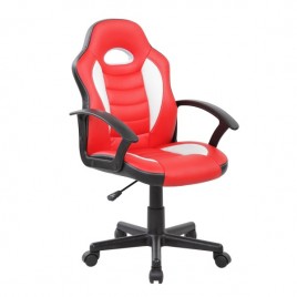 Silla oficina andy  en azul y rojo ergonomica