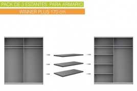 Lote de 3 estantes 82x42 cm WINNER Plus