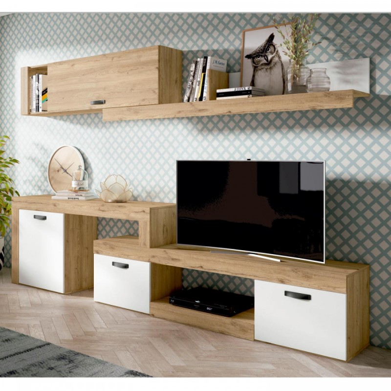 MUEBLE PARA SALÓN COLOR MADERA HALLBY