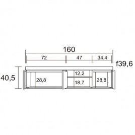MUEBLE DE T.V. MODELO ELIS+ESTANTE EN BLANCO NATURA