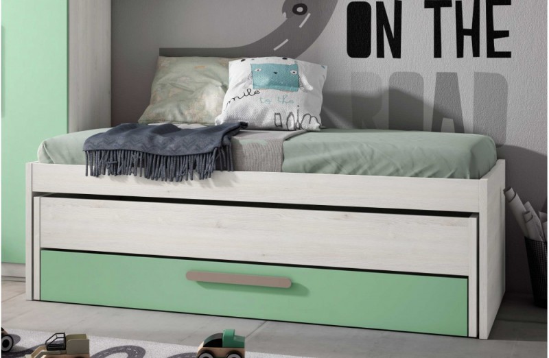 cama doble juvenil juliette estante en blanco nordic verde talco dormitorios juveniles 184,00 € 152,07 €