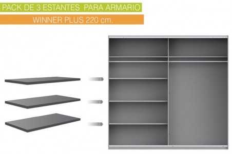 Lote 3 estantes 107x42 cm winner plus de 270 cm