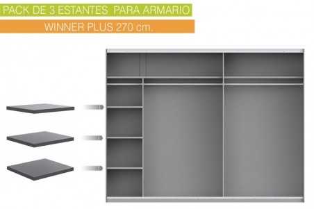 Lote 3 estantes 48x42 winner plus de 270 cm. hueco pequeño.