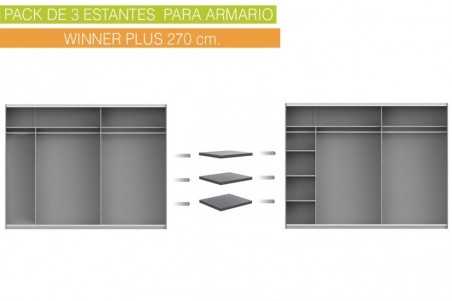 Lote 3 estantes 48x42 winner plus de 270 cm. hueco pequeño.