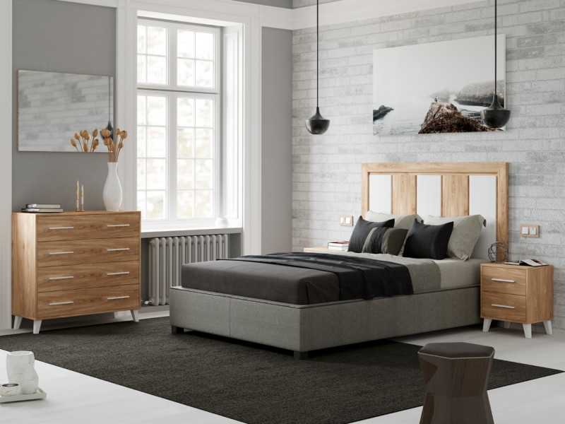 Dormitorio completo Puzzle 18 roble blanco ya montado Dormitorio completo Puzzle 18 roble blanco ya montado