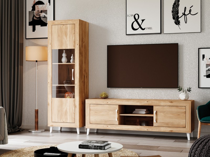 Mueble bajo para televisión Ness roble Nordic