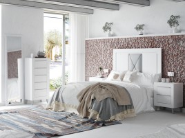 Dormitorio modelo niza 14 en blanco plata