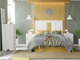 Dormitorio modelo niza 15 en blanco dorado