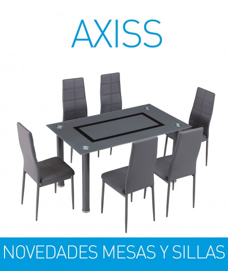 Mesa de comedor fija axiss cristal y negro