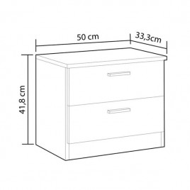 Cabecero leds nantes con dos mesitas couple dos cajones en color blanco u sahara/blanco