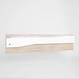 Cabecero leds nantes con dos mesitas couple dos cajones en color blanco u sahara/blanco