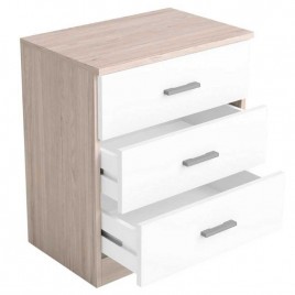 Dormitorio new couple con mesitas tres cajones en color sahara/blanco o blanco