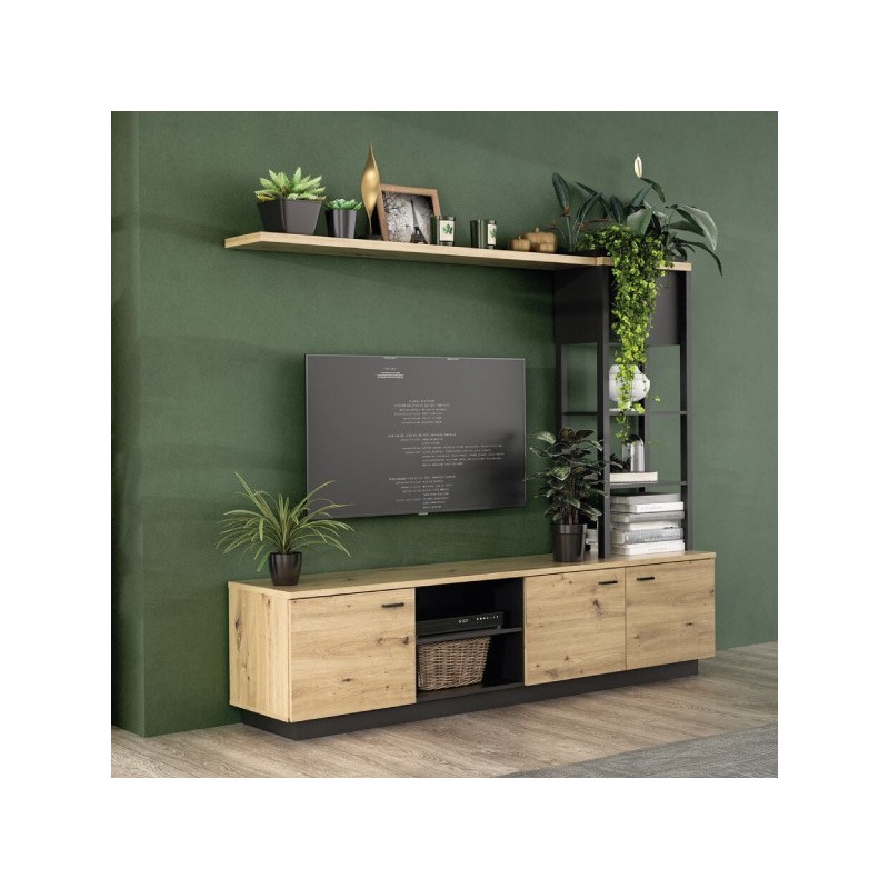 Salon Poly Pody artisan y roble negro Salon Poly Pody artisan y roble negro