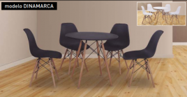 conjunto dinamarca mesa redonda y 4 sillas