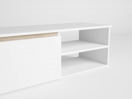 Salon Ambar en color blanco mate roble sahara