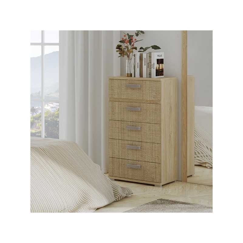 Cómoda 110 cm Paris, cajonera, cómoda de salón, Mueble Auxiliar de